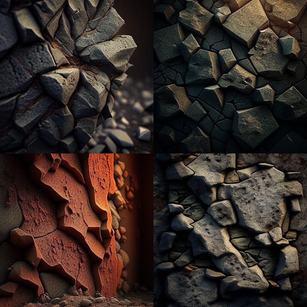 Rough texture style, Midjourney V4, render 1 of 4