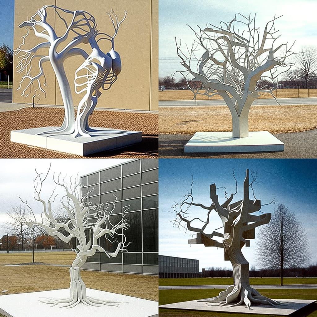 Roxy Paine style, Midjourney V4, render 1 of 4