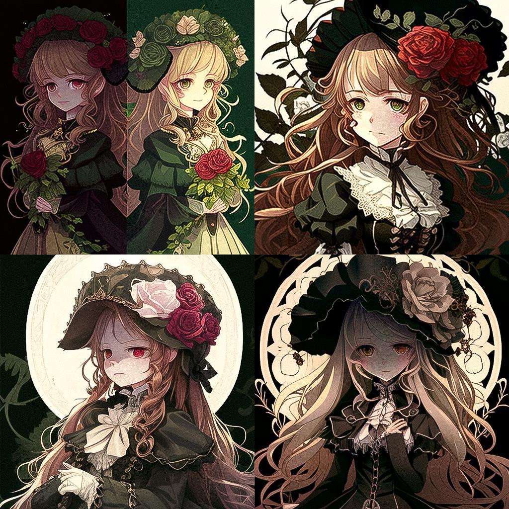 Rozen Maiden style, Midjourney V4, render 1 of 4