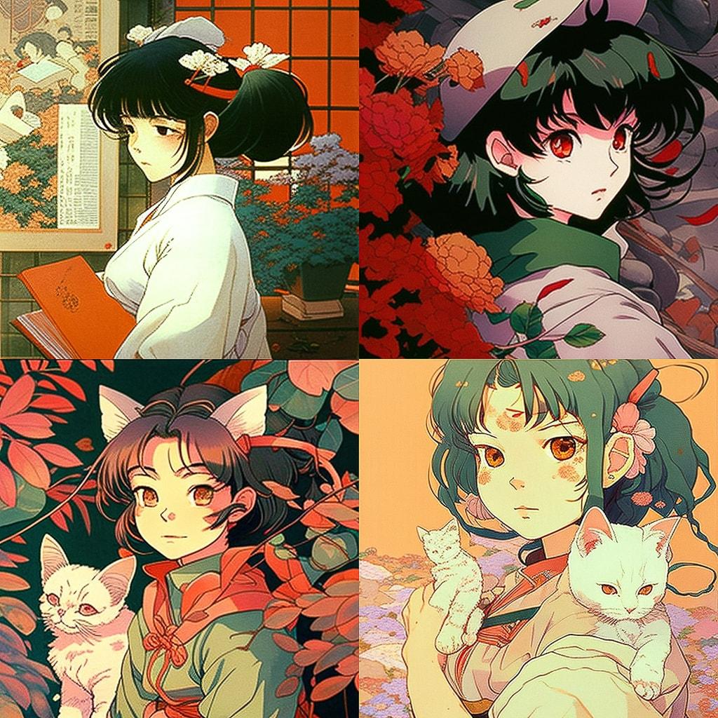 Rumiko Takahashi style, Midjourney V4, render 1 of 4
