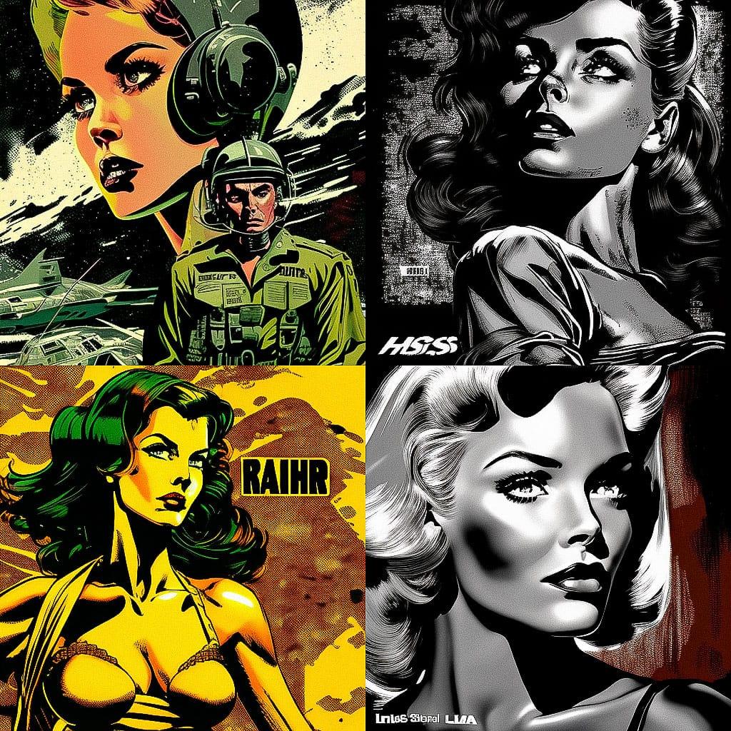 Russ Heath style, Midjourney V4, render 1 of 4