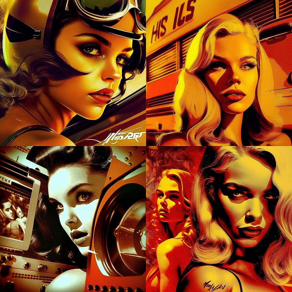 Russ Meyer style, Midjourney V4, render 1 of 4