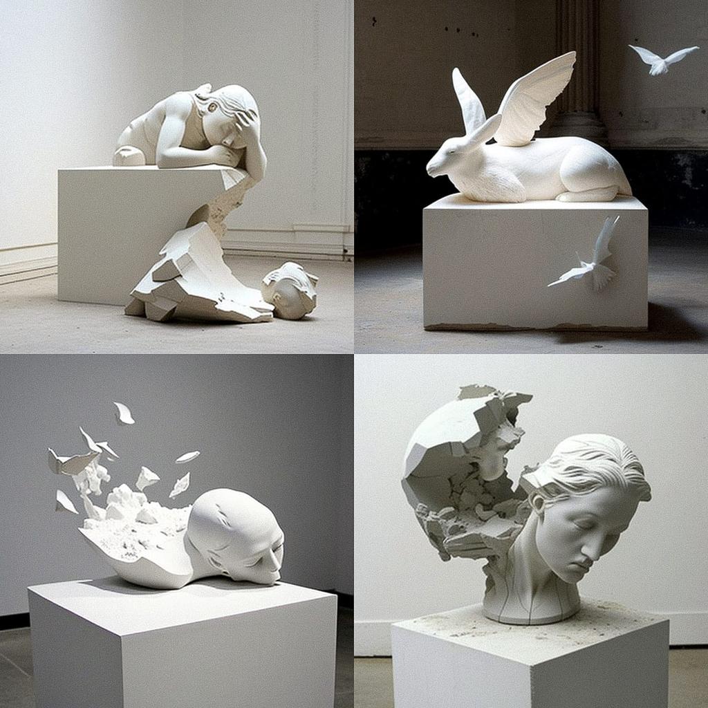 Ryan Gander style, Midjourney V4, render 1 of 4
