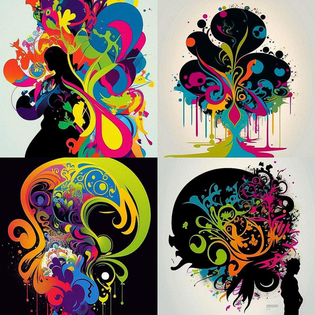 Ryan McGinness style, Midjourney V4, render 1 of 4