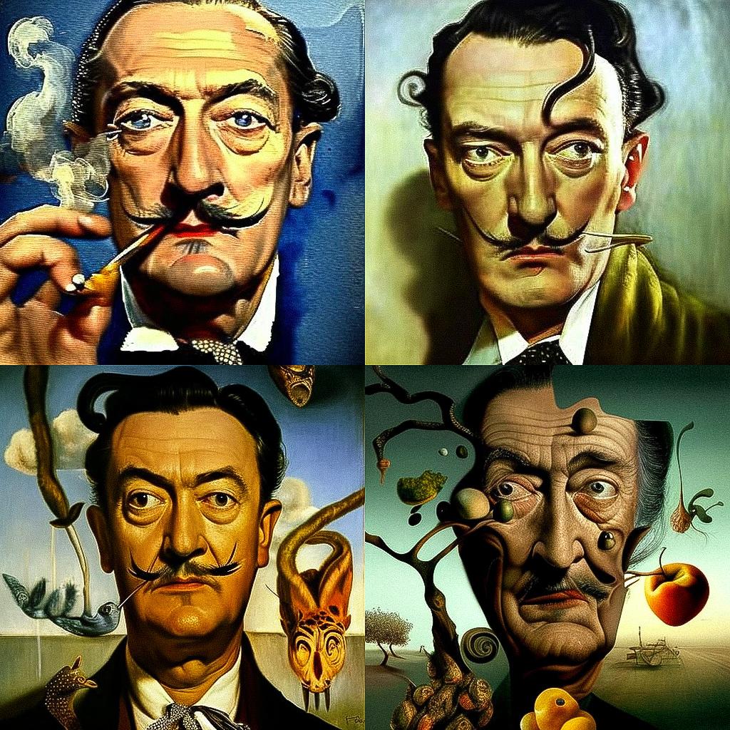 Salvador Dali style, Midjourney V4, render 1 of 4