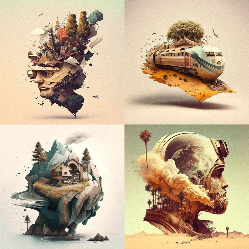 Sam Chivers style, Midjourney V4, render 1 of 4