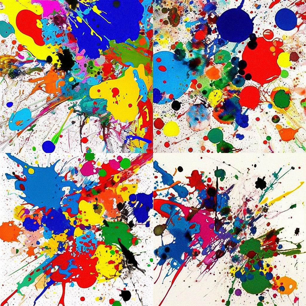 Sam Francis style, Midjourney V4, render 1 of 4