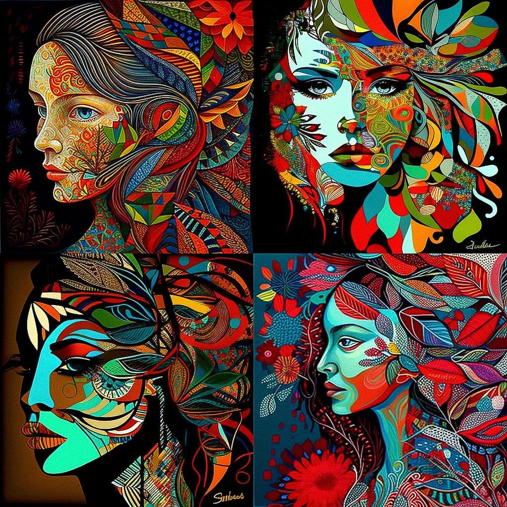 Sandra Silberzweig style, Midjourney V4, render 1 of 4