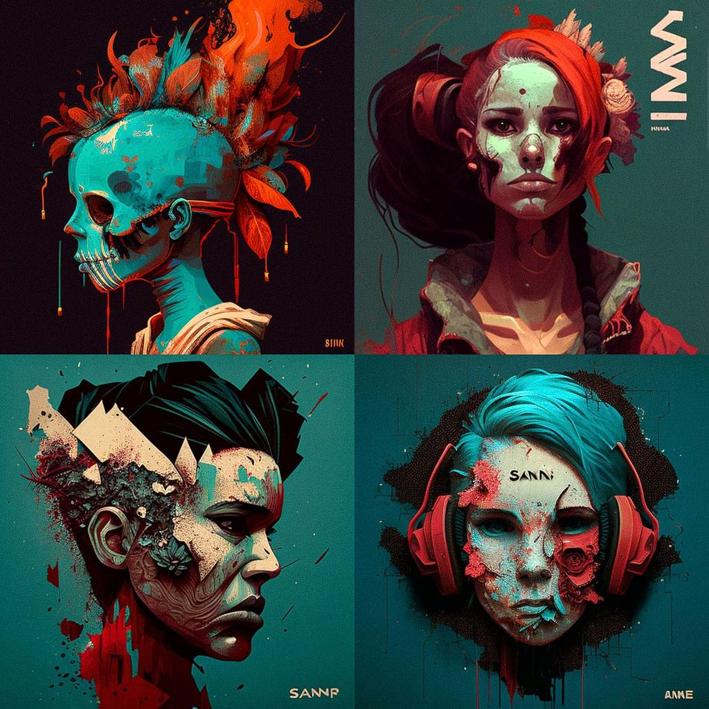 Saner style, Midjourney V4, render 1 of 4