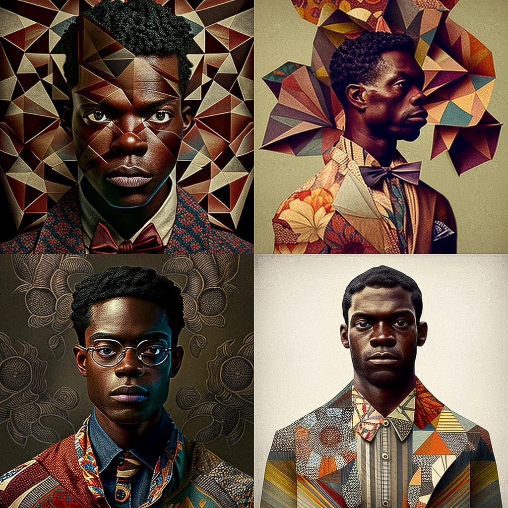 Sanford Biggers style, Midjourney V4, render 1 of 4