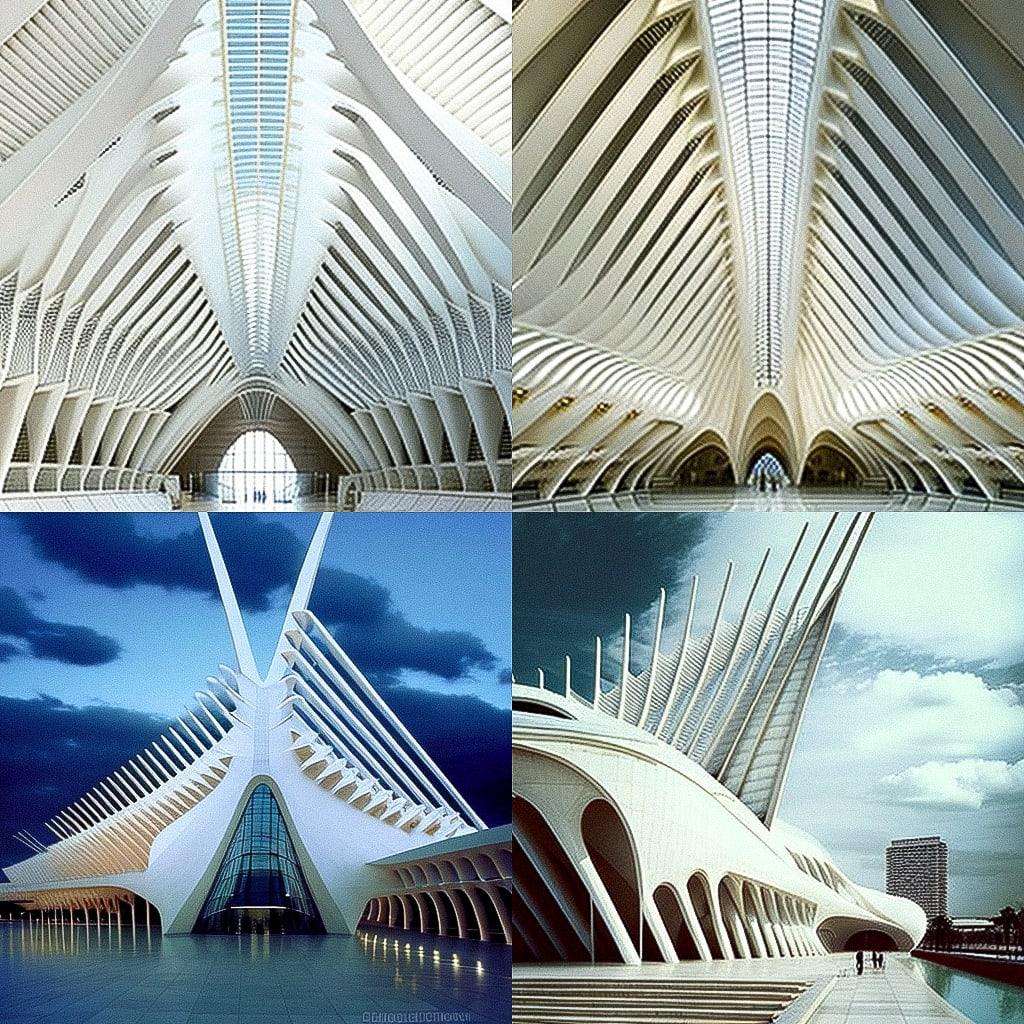 Santiago Calatrava style, Midjourney V4, render 1 of 4