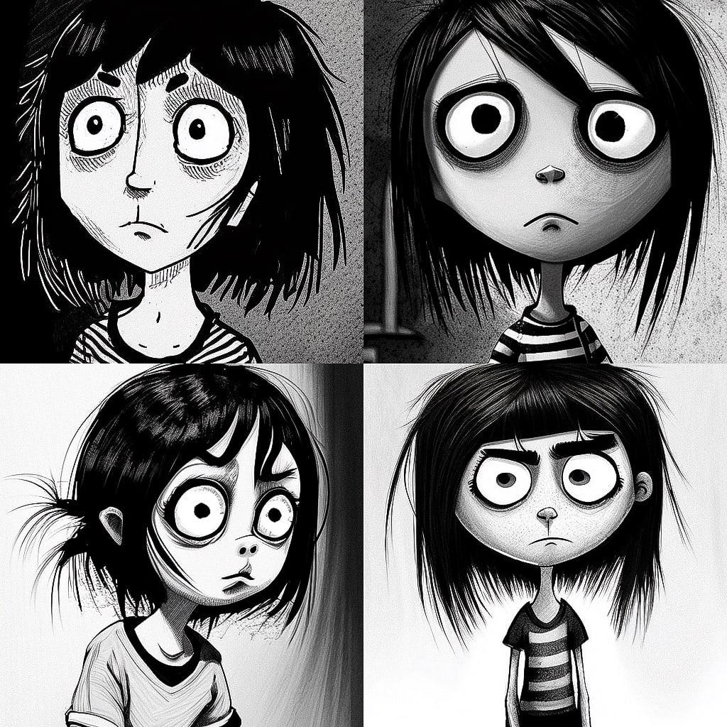Sarah Andersen style, Midjourney V4, render 1 of 4