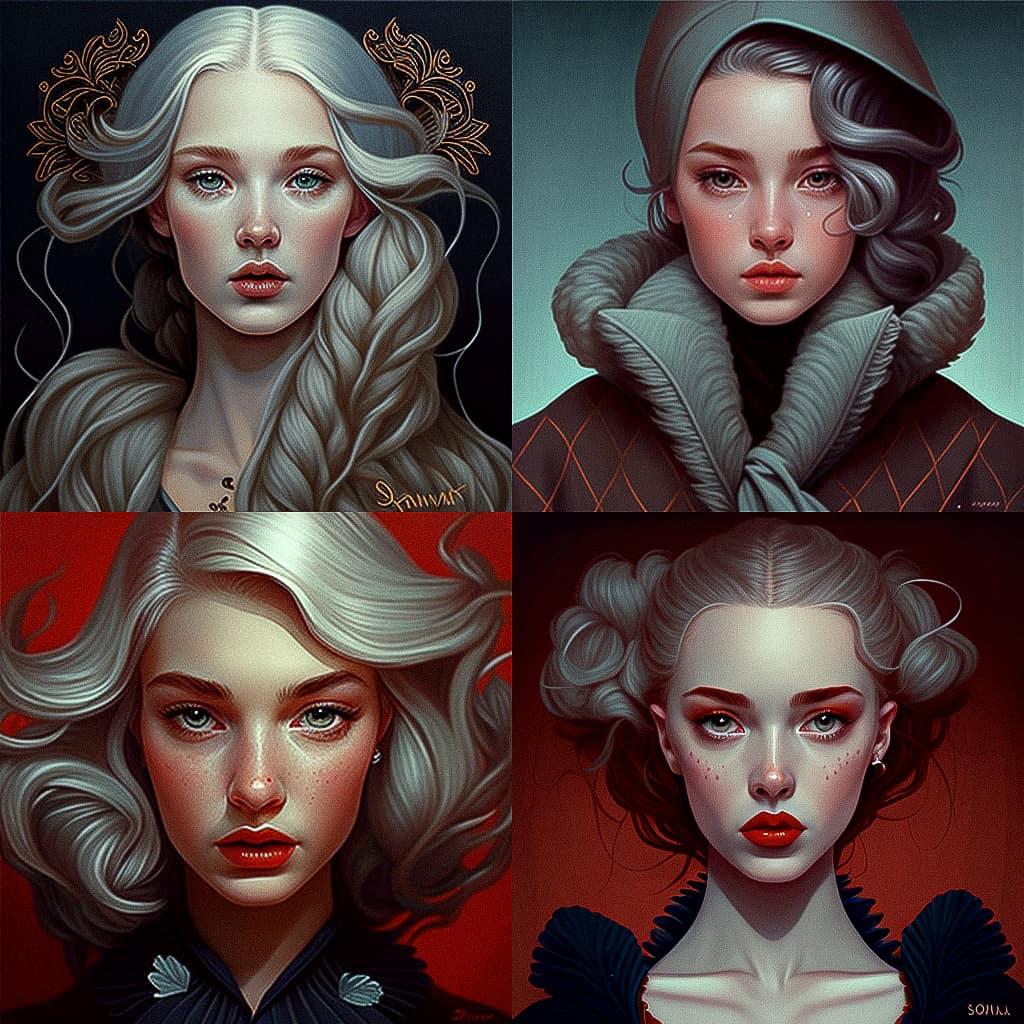 Sarah Joncas style, Midjourney V4, render 1 of 4
