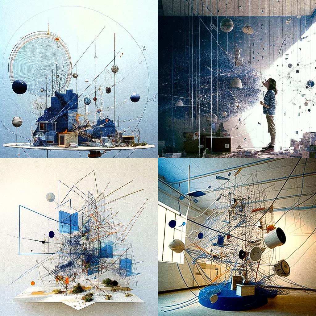 Sarah Sze style, Midjourney V4, render 1 of 4