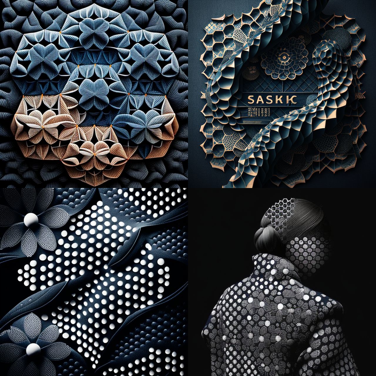 Sashiko style, Midjourney V4, render 1 of 4