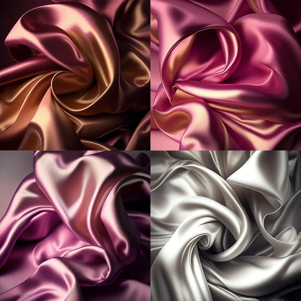 Satin texture style, Midjourney V4, render 1 of 4