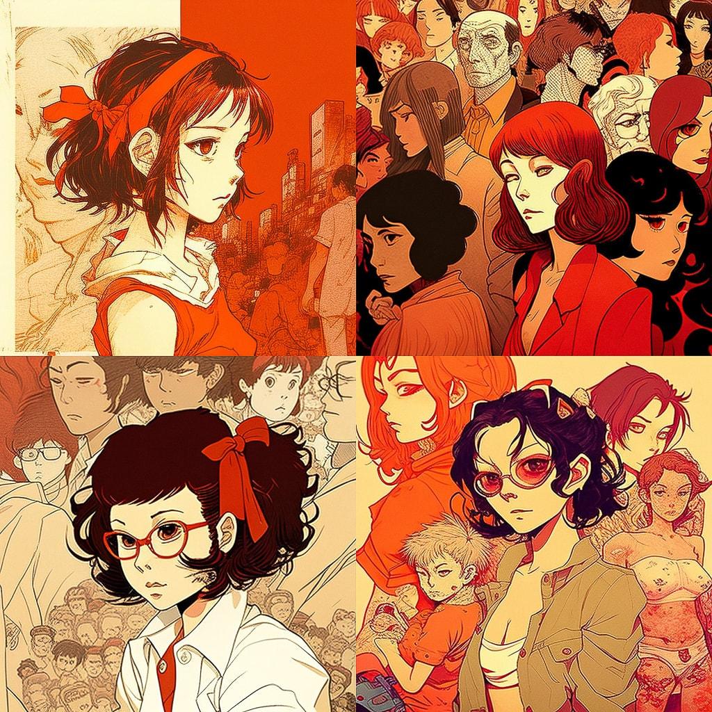 Satoshi Kon style, Midjourney V4, render 1 of 4