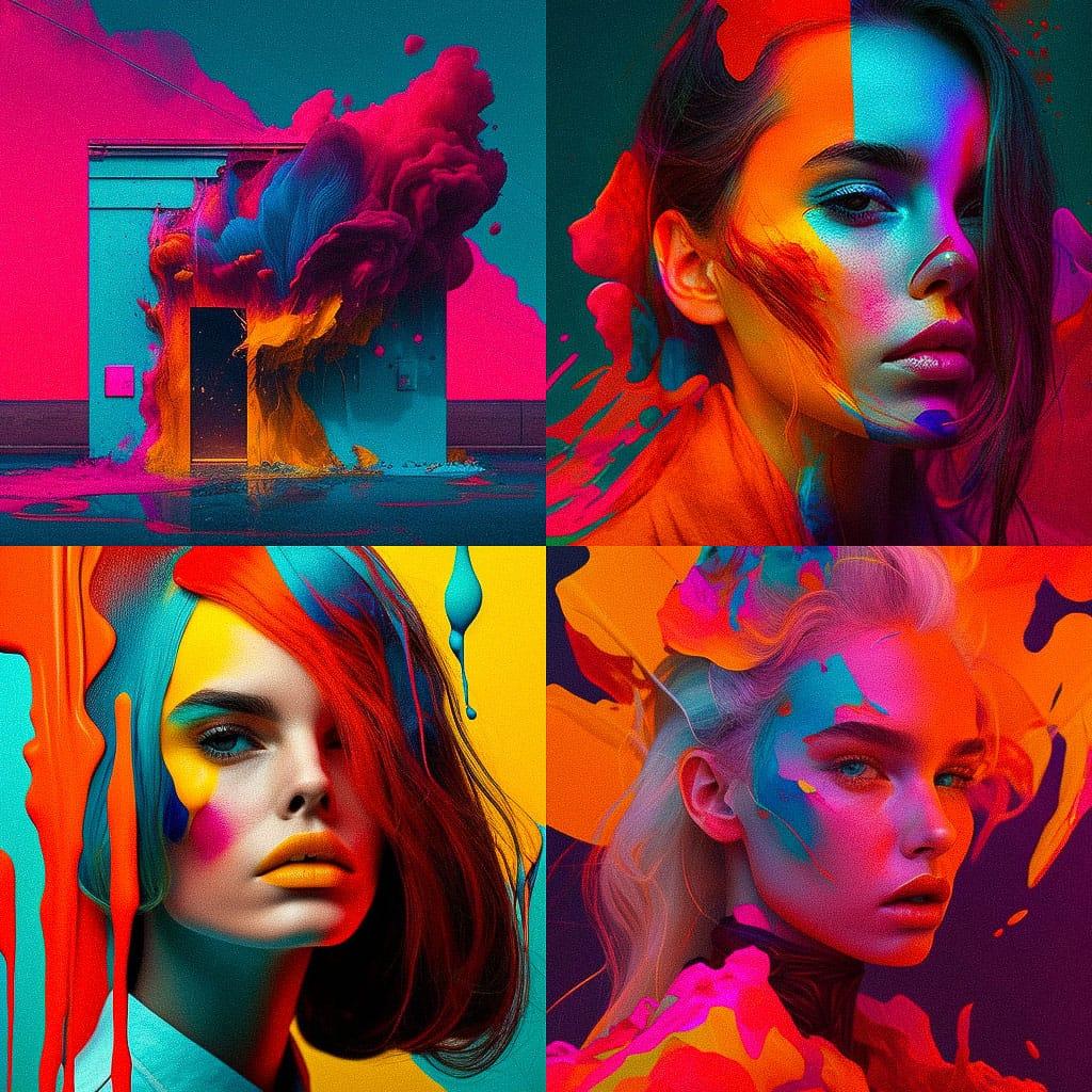 Saturated colors style, Midjourney V4, render 1 of 4