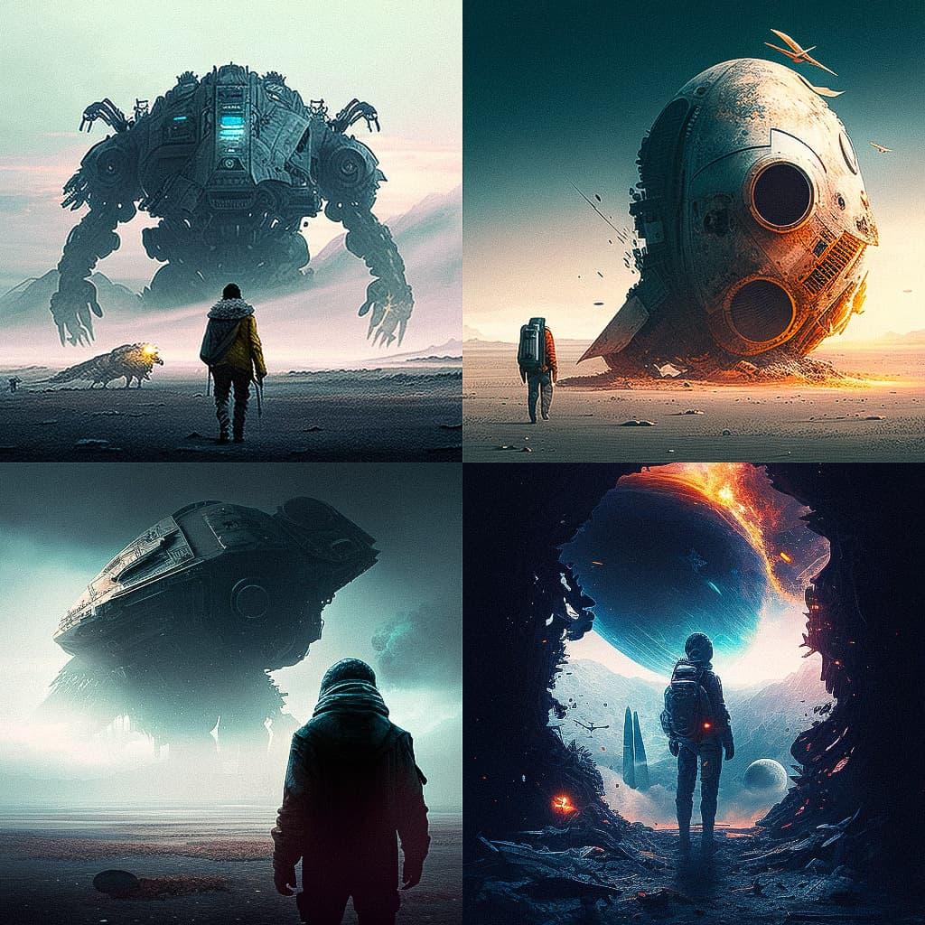 Sci-fi movie style, Midjourney V4, render 1 of 4