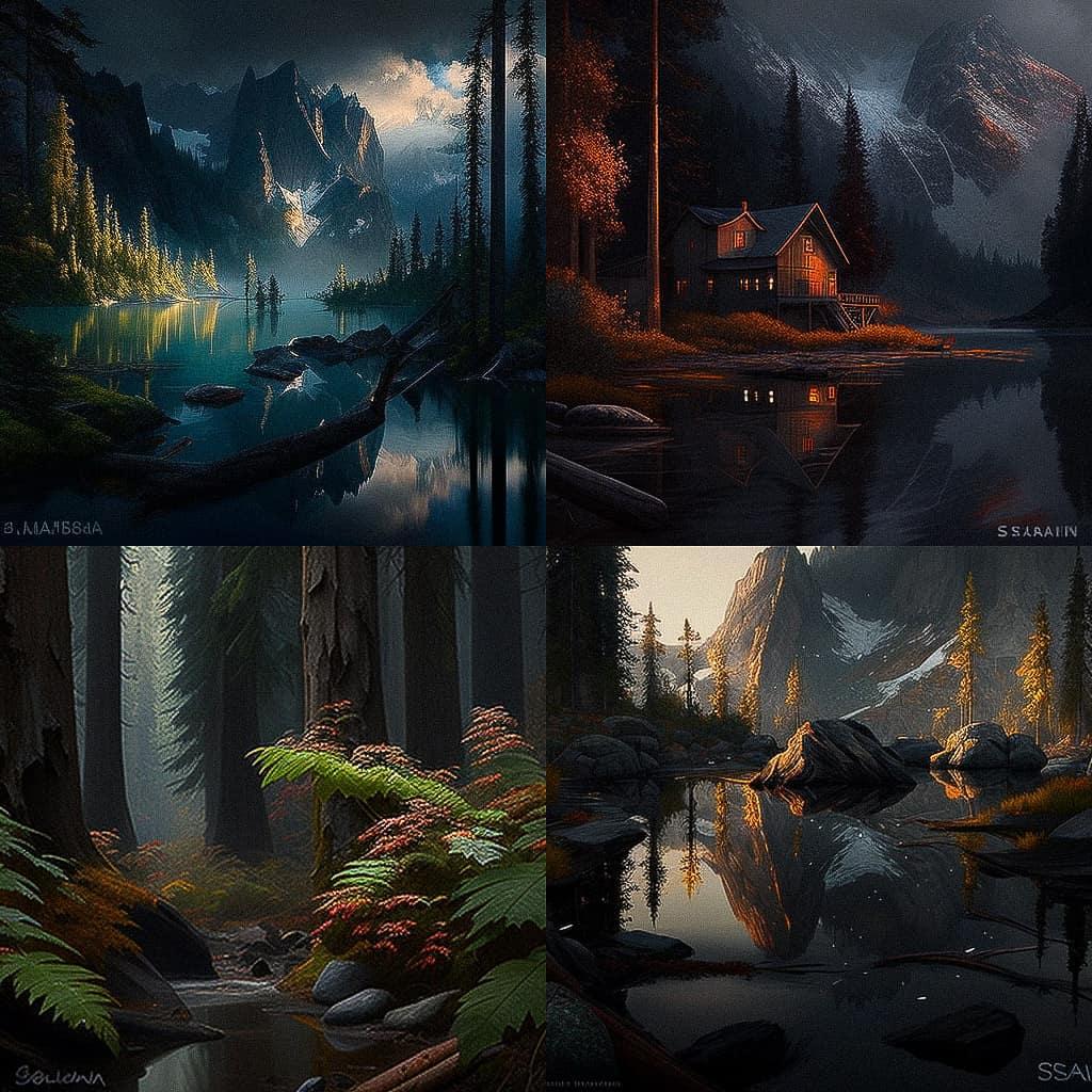 Sean Bagshaw style, Midjourney V4, render 1 of 4