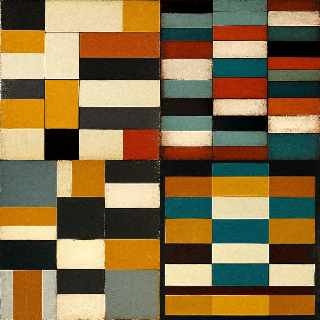 Sean Scully style, Midjourney V4, render 1 of 4