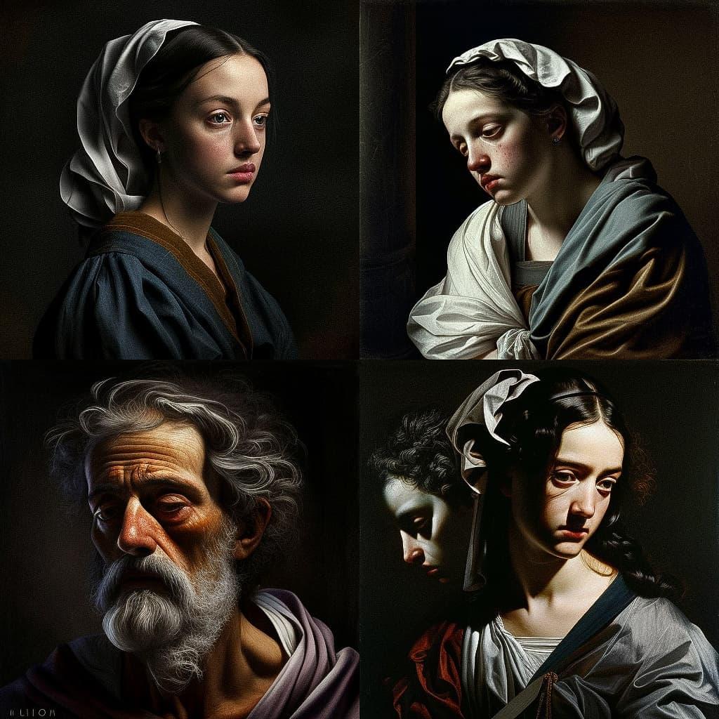 Sebastiano del Piombo style, Midjourney V4, render 1 of 4