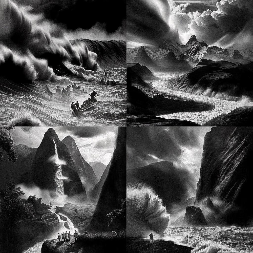 Sebastiao Salgado style, Midjourney V4, render 1 of 4