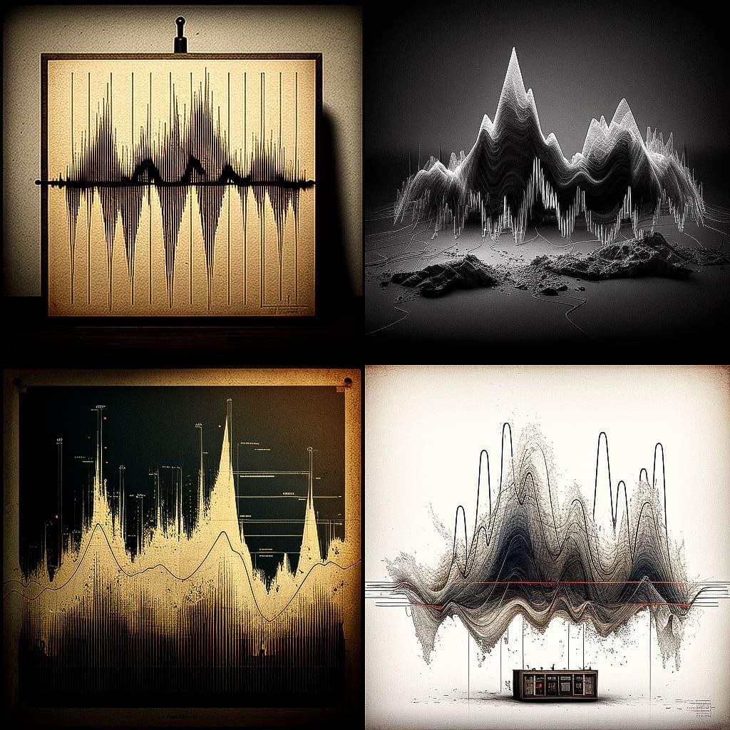 Seismogram style, Midjourney V4, render 1 of 4