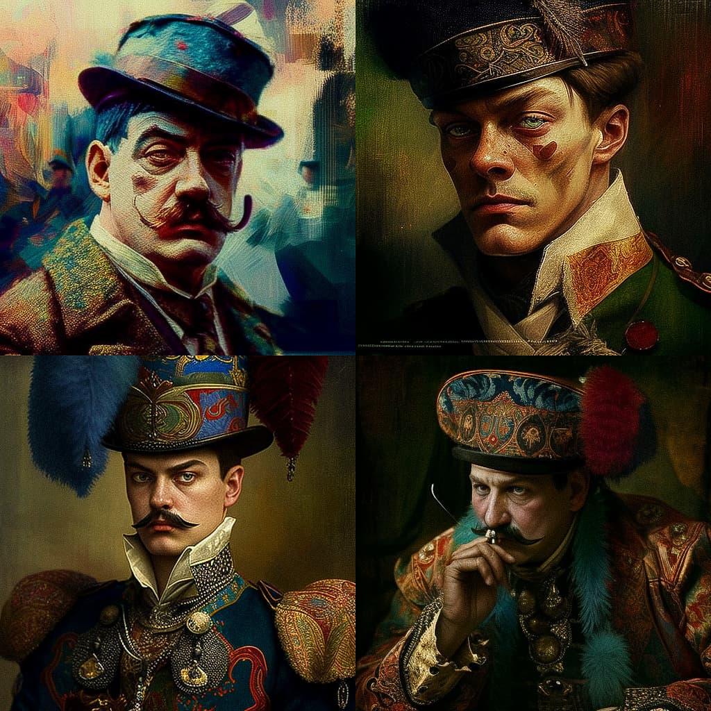 Sergei Diaghilev style, Midjourney V4, render 1 of 4