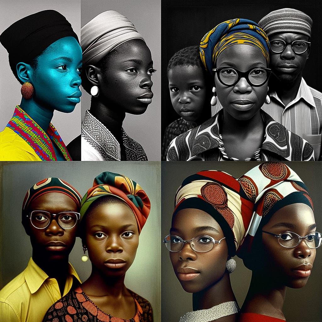 Seydou Keita style, Midjourney V4, render 1 of 4