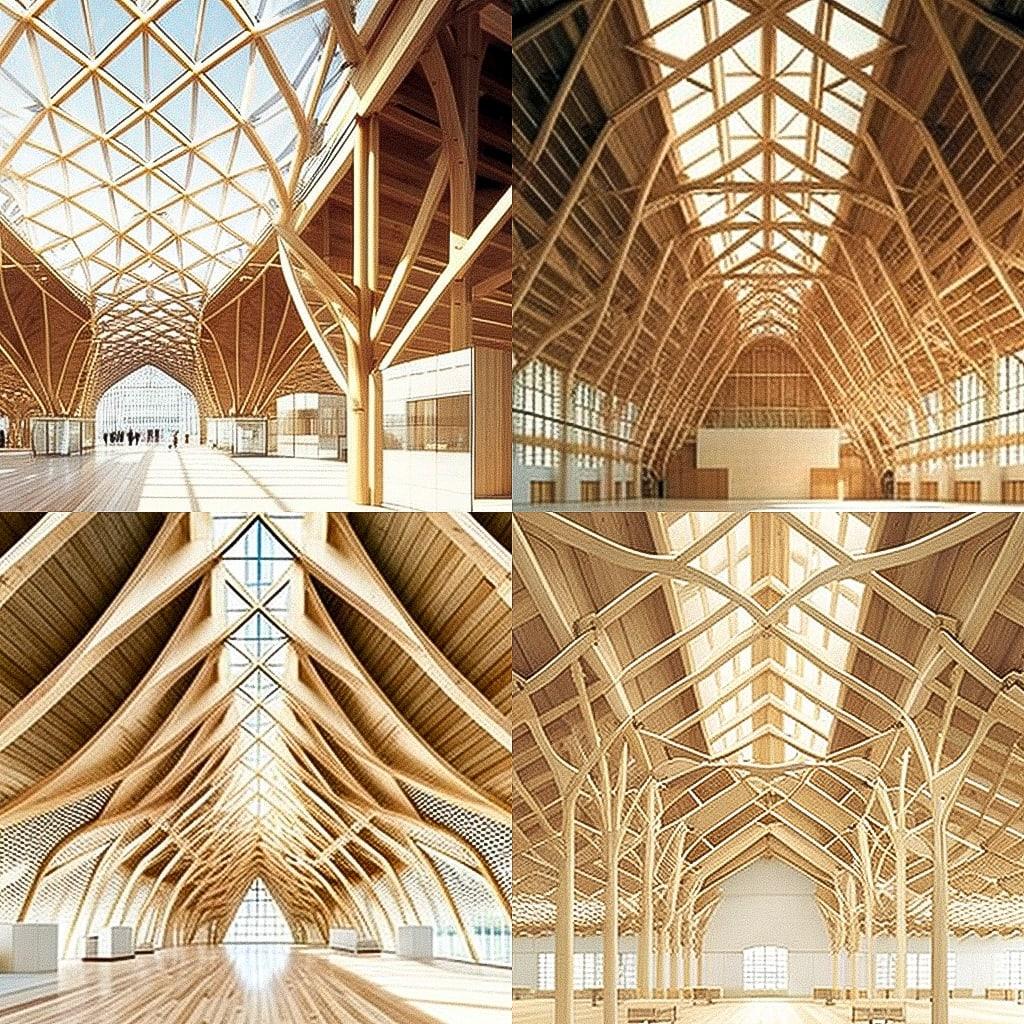 Shigeru Ban style, Midjourney V4, render 1 of 4