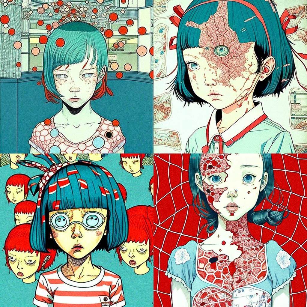 Shintaro Kago style, Midjourney V4, render 1 of 4