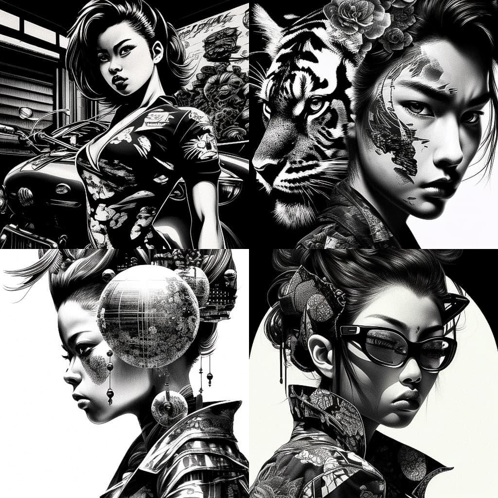 Shohei Otomo style, Midjourney V4, render 1 of 4