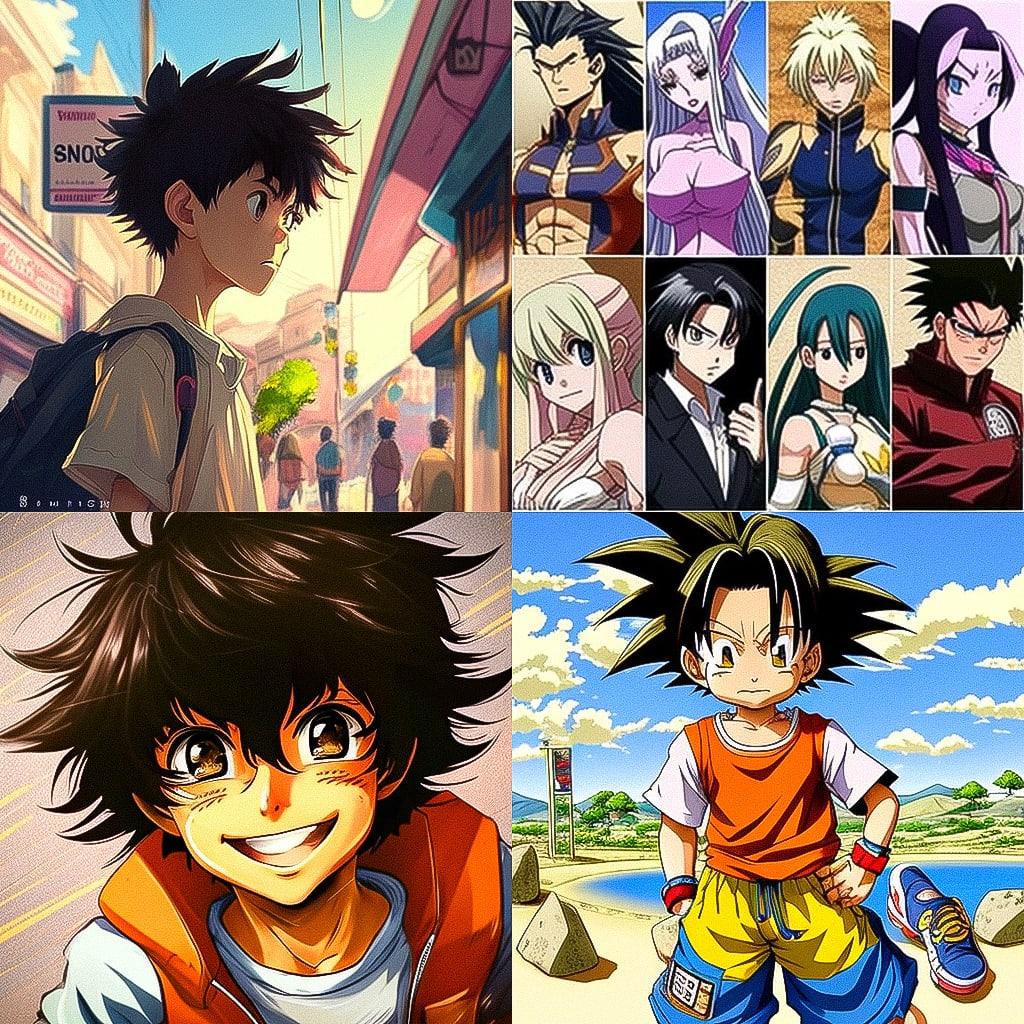 Shonen anime style style, Midjourney V4, render 1 of 4