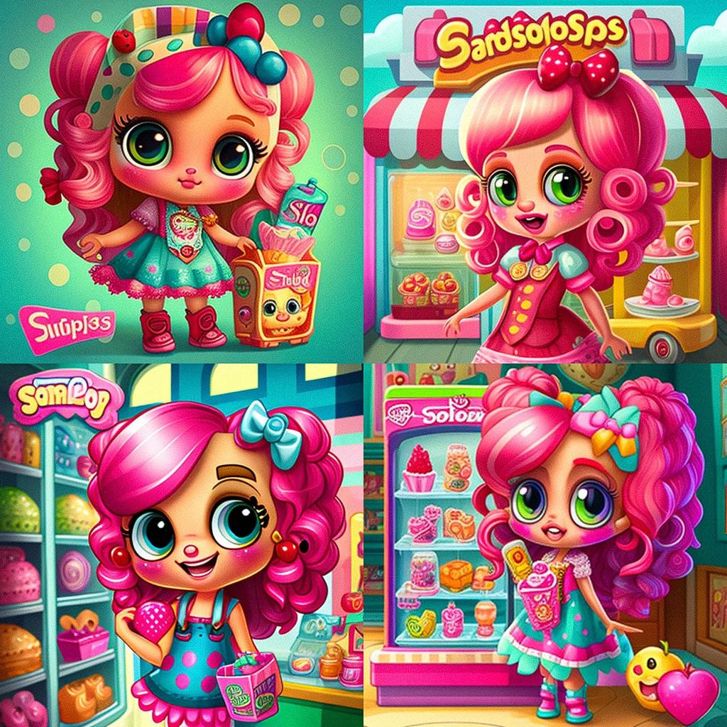 Shopkins Shoppies style, Midjourney V4, render 1 of 4