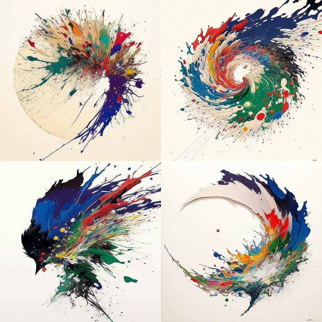 Shozo Shimamoto style, Midjourney V4, render 1 of 4