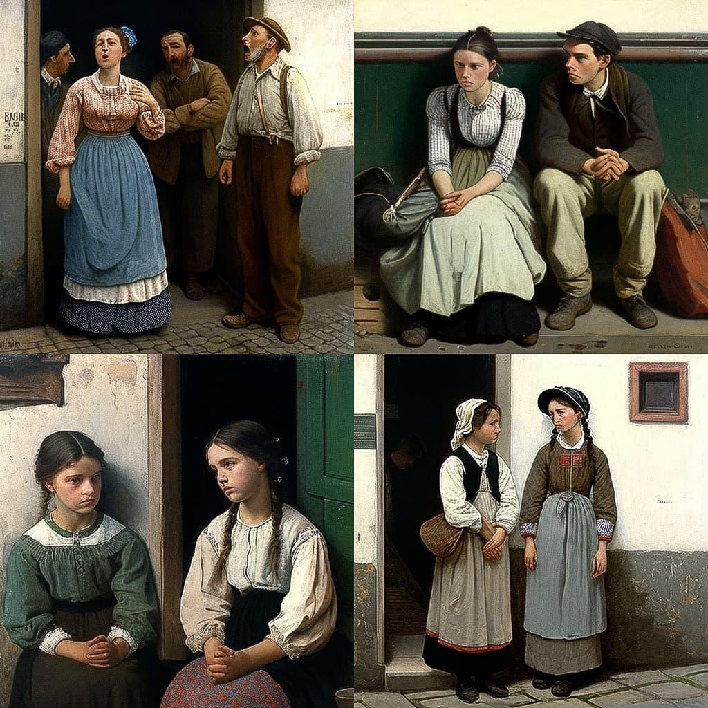 Silvestro Lega style, Midjourney V4, render 1 of 4
