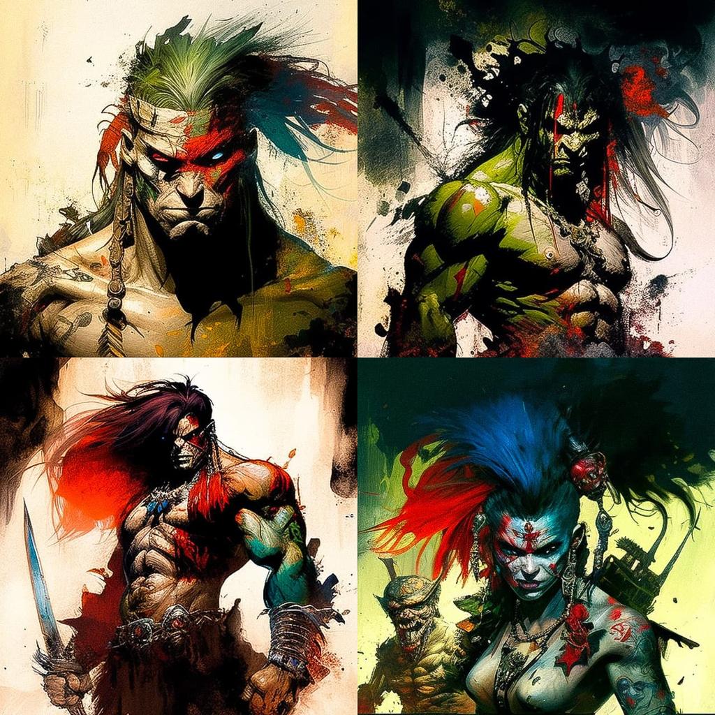 Simon Bisley style, Midjourney V4, render 1 of 4