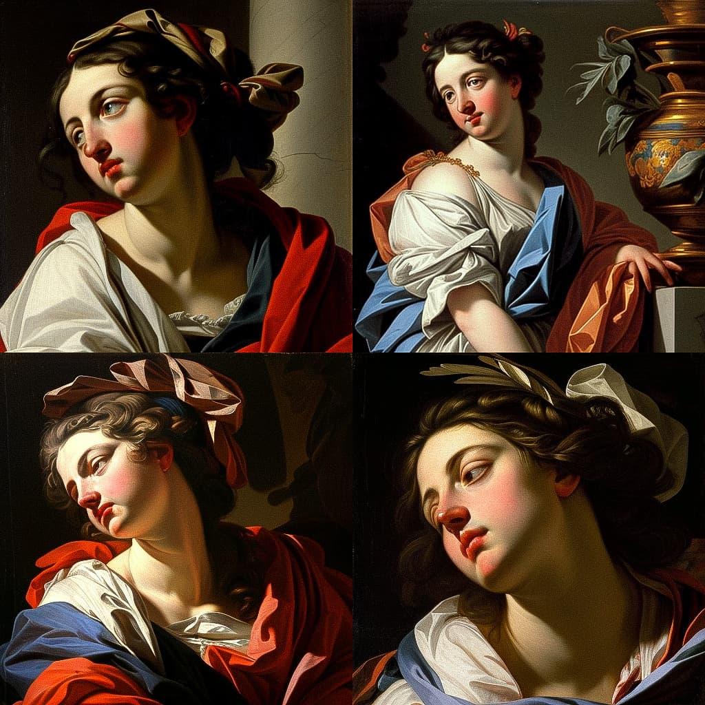 Simon Vouet style, Midjourney V4, render 1 of 4
