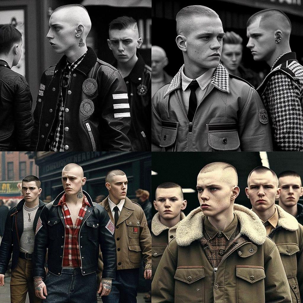 Skinhead fashion style, Midjourney V4, render 1 of 4