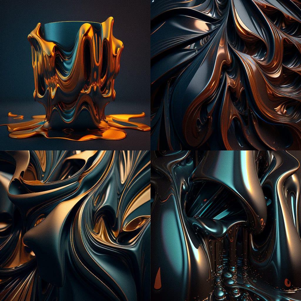 Slick texture style, Midjourney V4, render 1 of 4