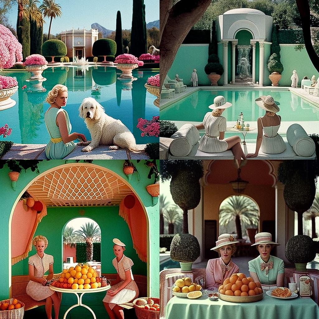 Slim Aarons style, Midjourney V4, render 1 of 4