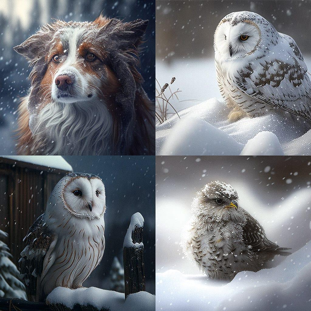 Snowy style, Midjourney V4, render 1 of 4