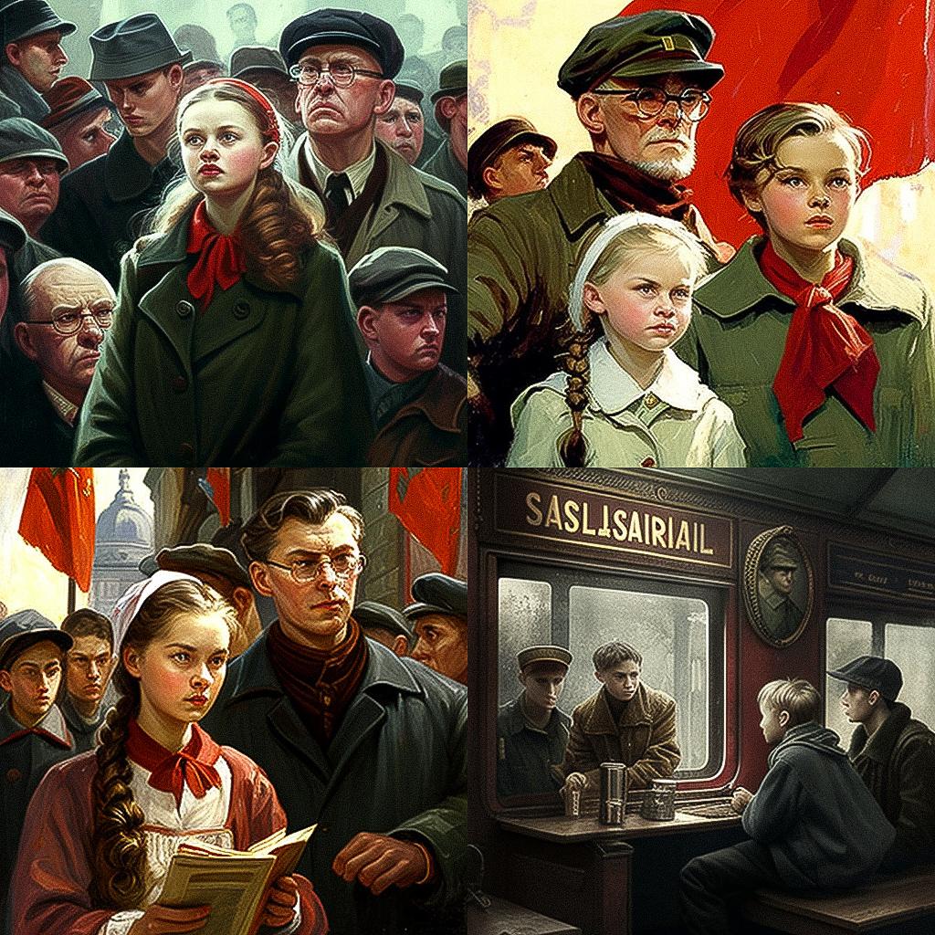 Socialist realism style, Midjourney V4, render 1 of 4