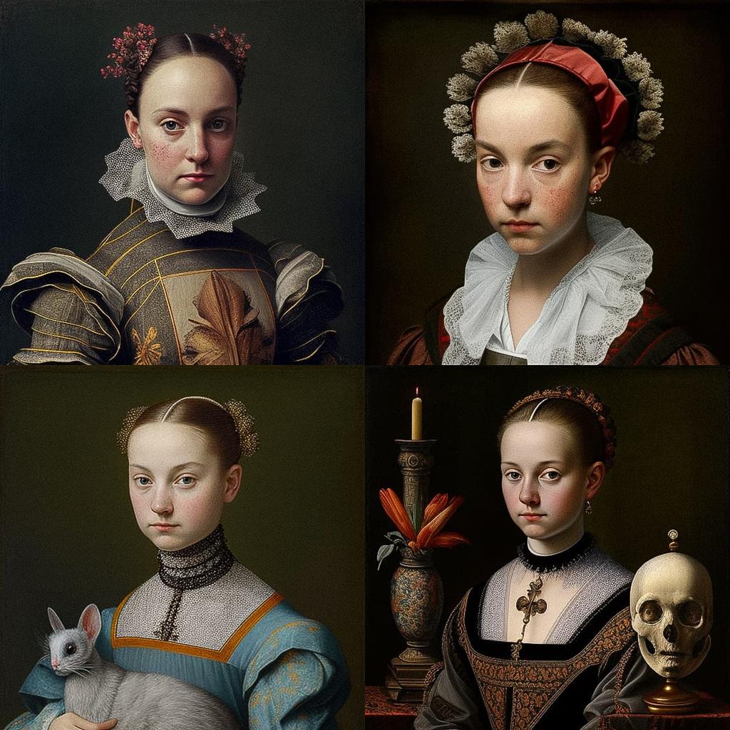 Sofonisba Anguissola style, Midjourney V4, render 1 of 4