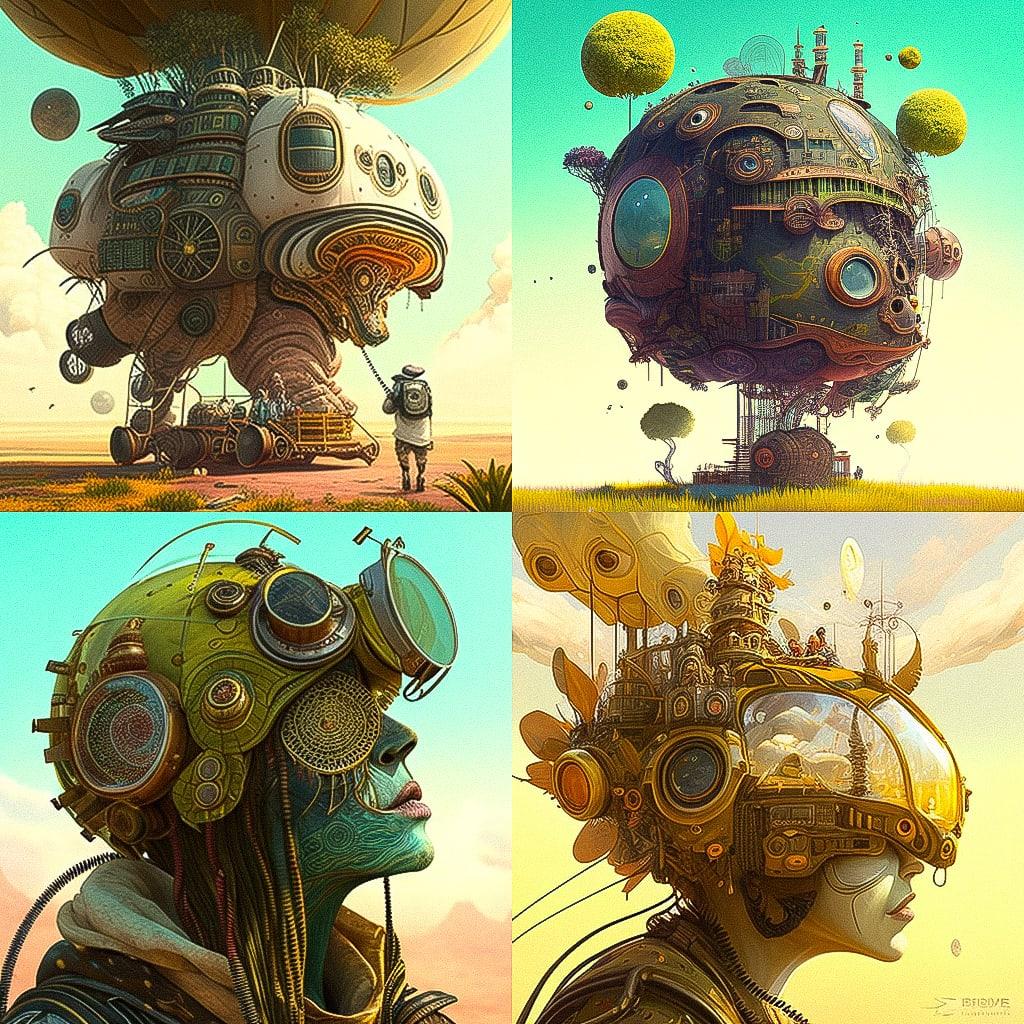 Solarpunk style, Midjourney V4, render 1 of 4