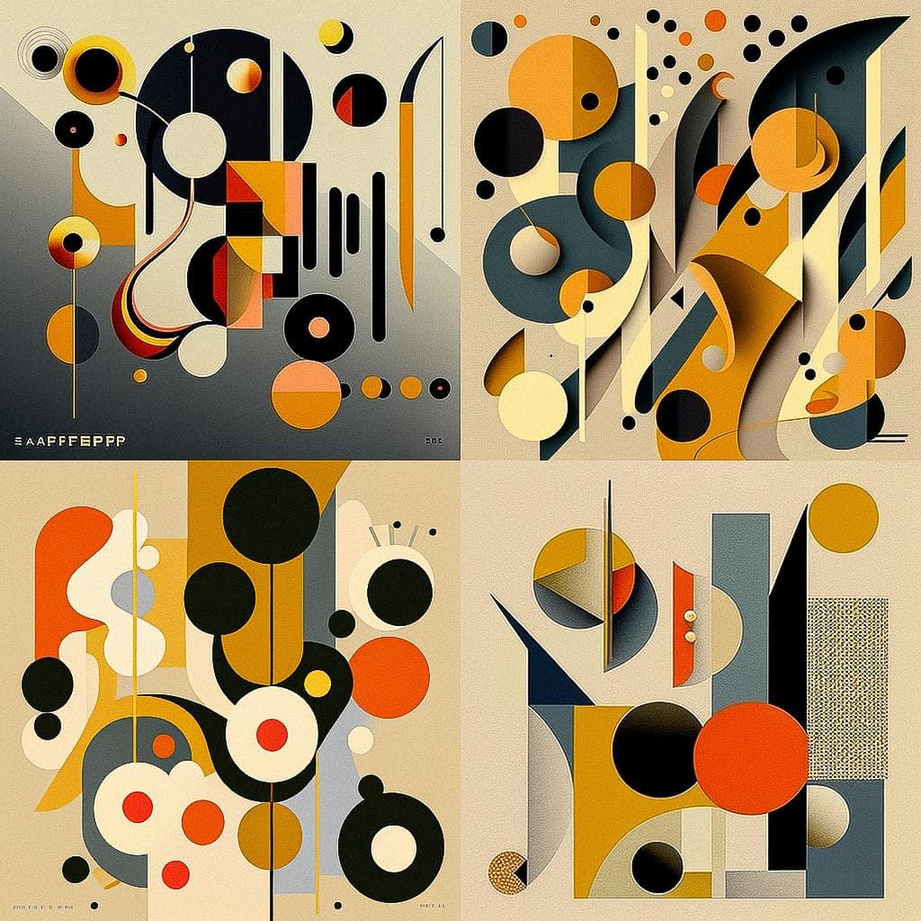 Sophie Taeuber-Arp style, Midjourney V4, render 1 of 4