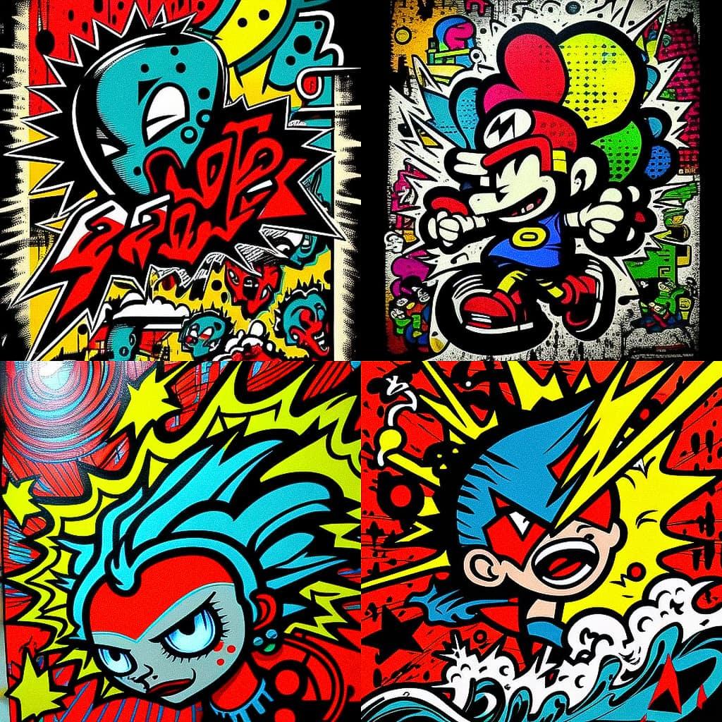Speedy Graphito style, Midjourney V4, render 1 of 4