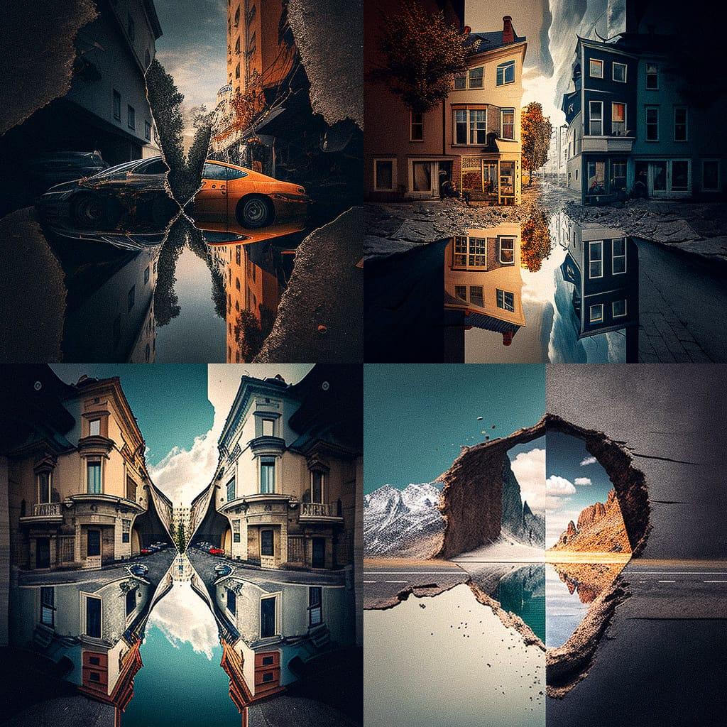 Split view style, Midjourney V4, render 1 of 4