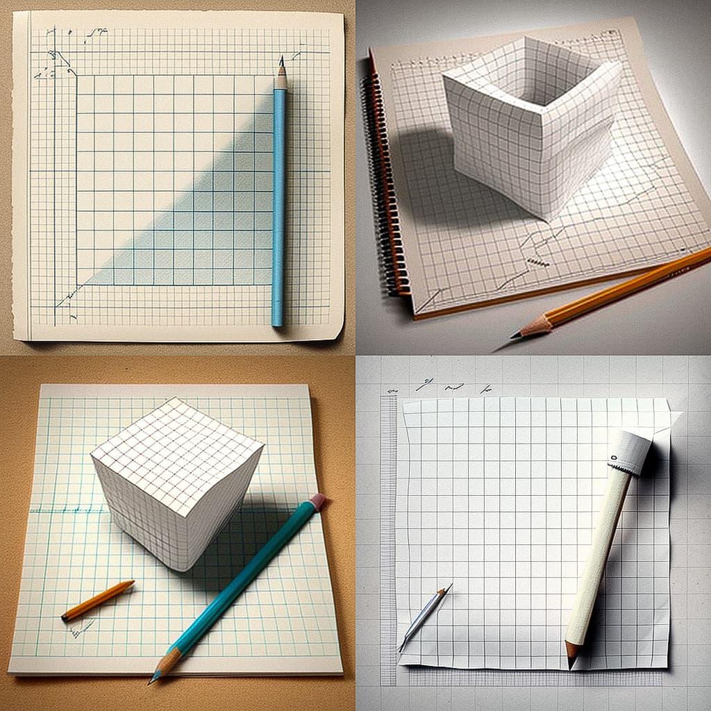 Squared paper style, Midjourney V4, render 1 of 4